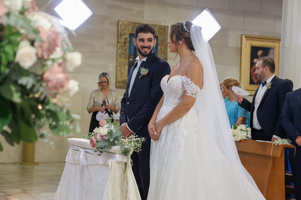 Gli sposi durante la cerimonia – matrimonio di Cosimo e Dominga