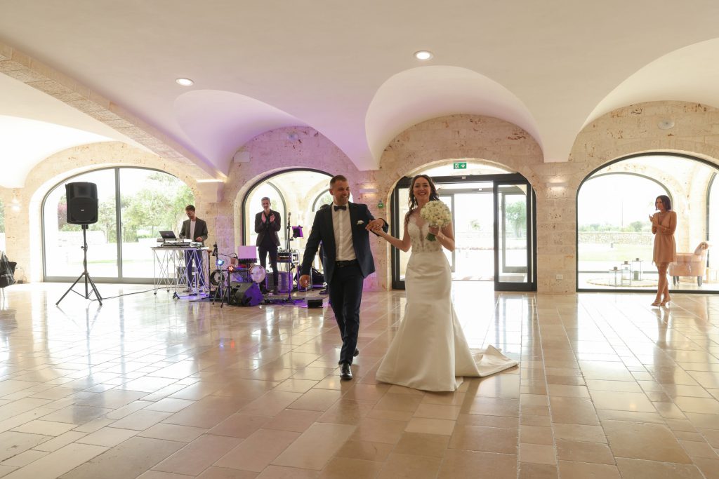 L’arrivo al ricevimento in masseria – Salvatore e Monica