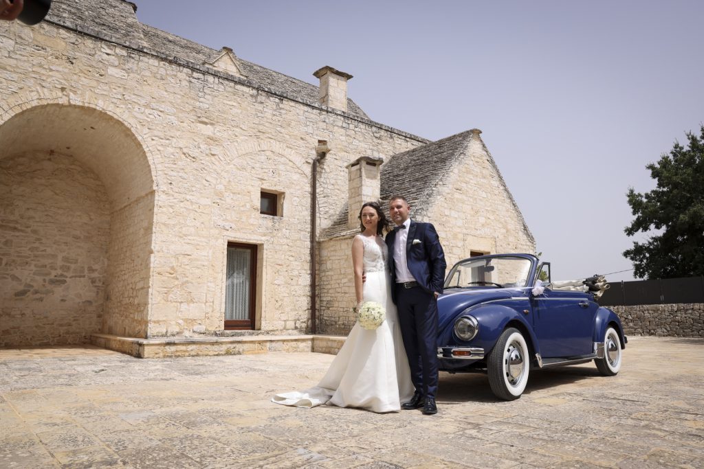 L’arrivo al ricevimento in masseria – Salvatore e Monica